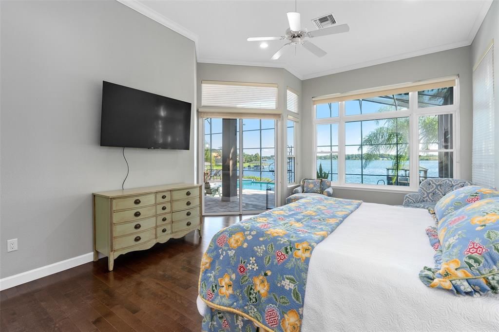 master bedroom overlooking the lake