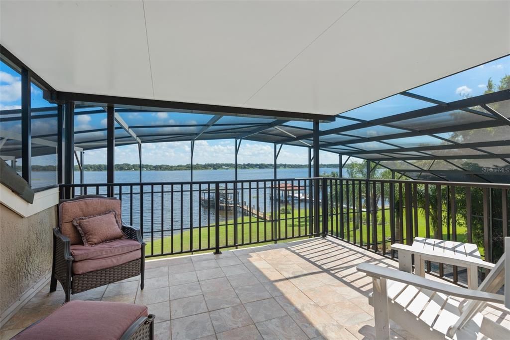 upstairs balcony overlooking the lake