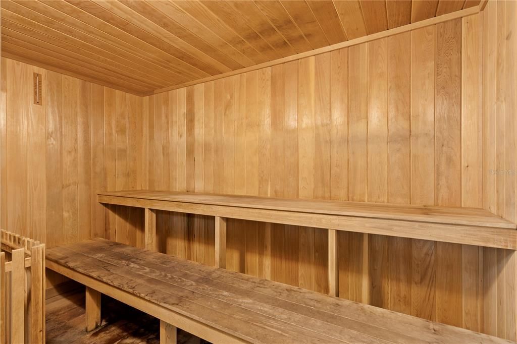 Each fitness room also contains a sauna