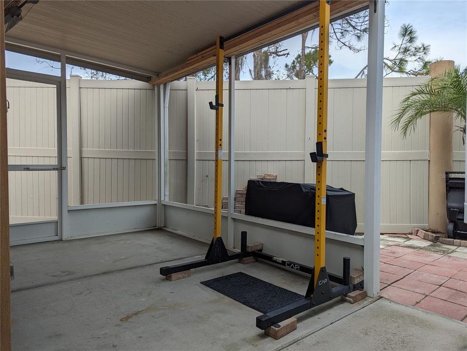 Another area under roof along the North East side provides shade ideal for exercise area or outdoor hobbies.