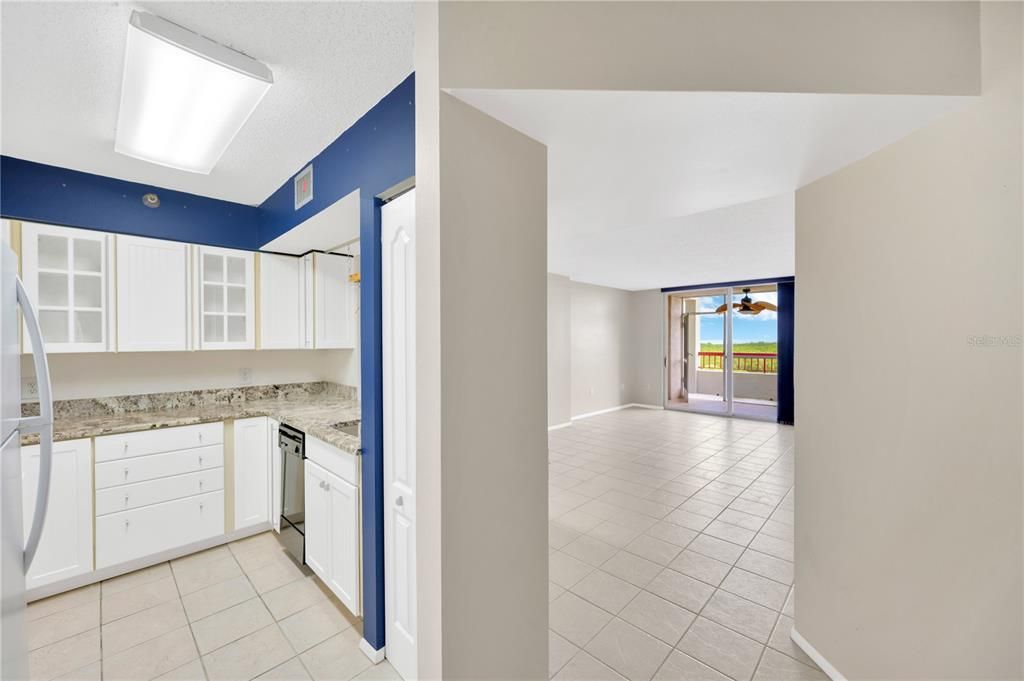 Entrance with kitchen and great room views