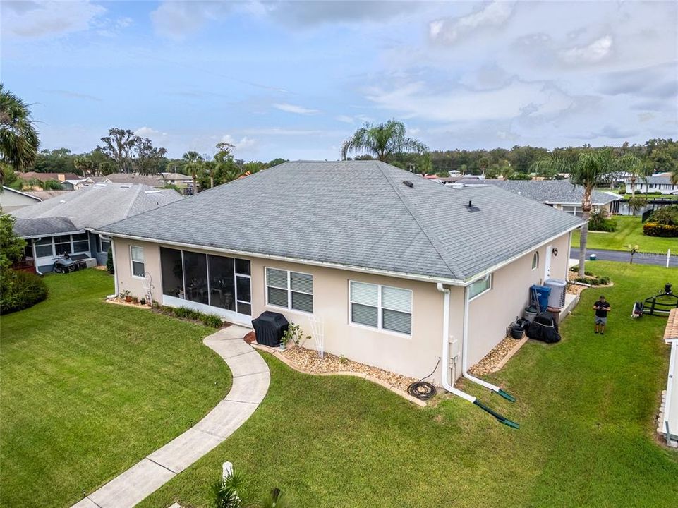 Side/rear of home from above.