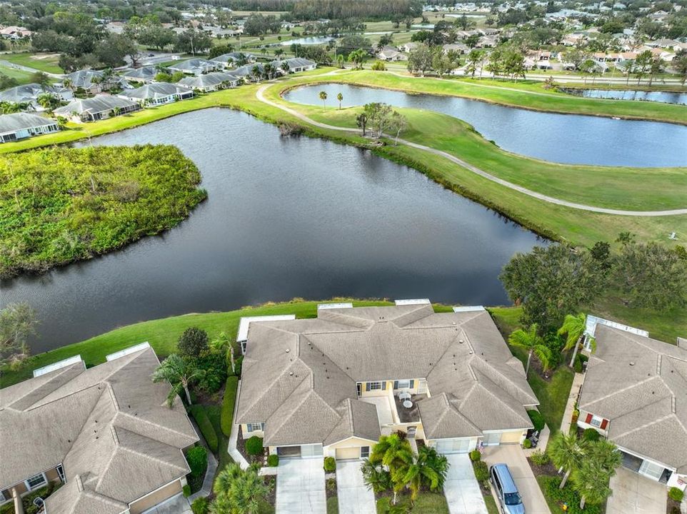 Aerial view of Water,  Golf Course & Bird Sanctuary Island