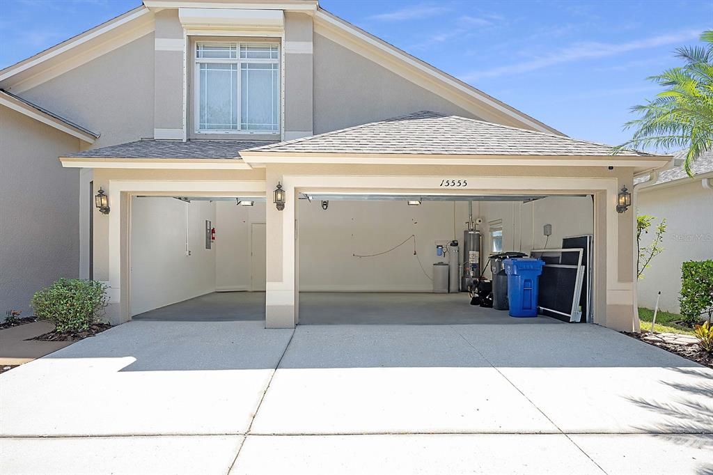 Newly painted garage walls and floors