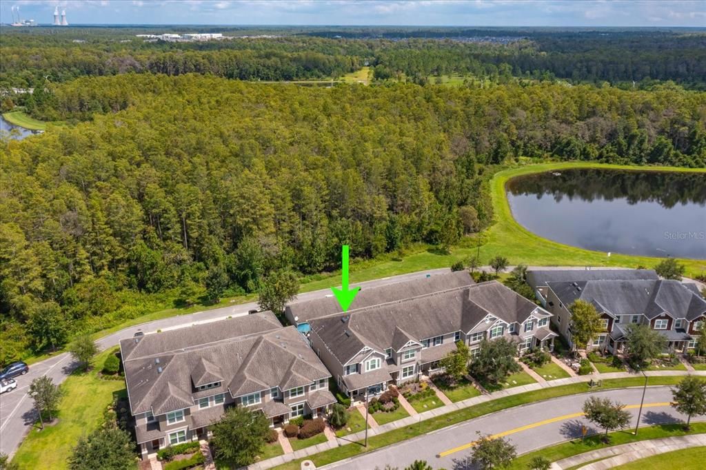 Aerial of Conservation Area and Large Pond