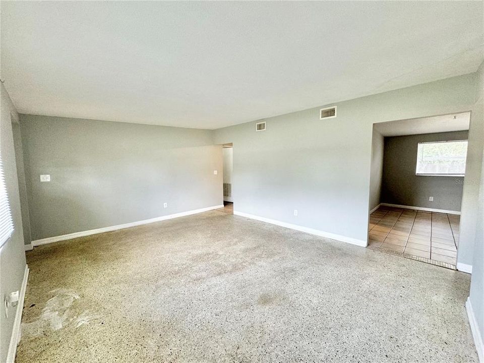 Living room into dining room