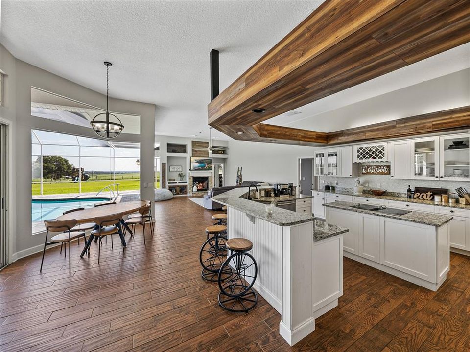 Kitchen, breakfast and family room