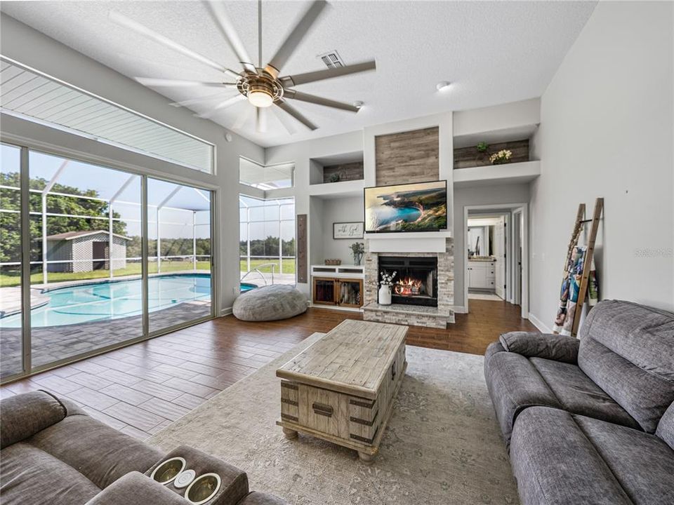 Family room and pool