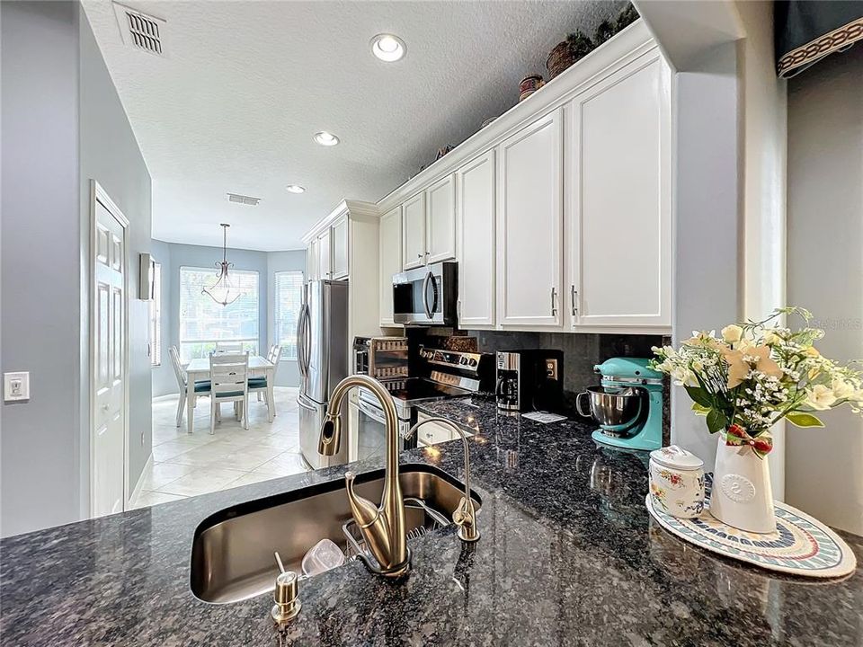 Spacious kitchen and dinette area.