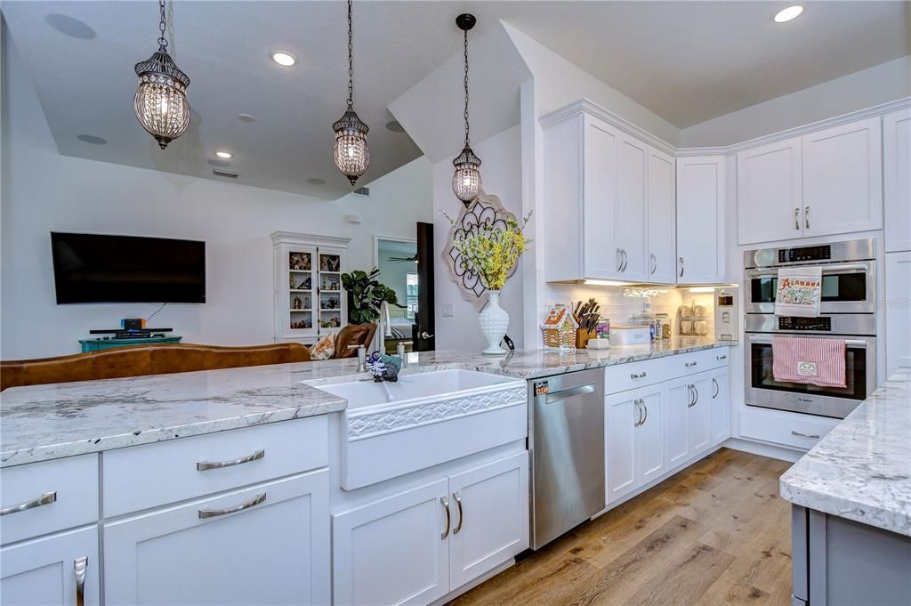 Stainless appliances, induction cooktop and stylish back splash!