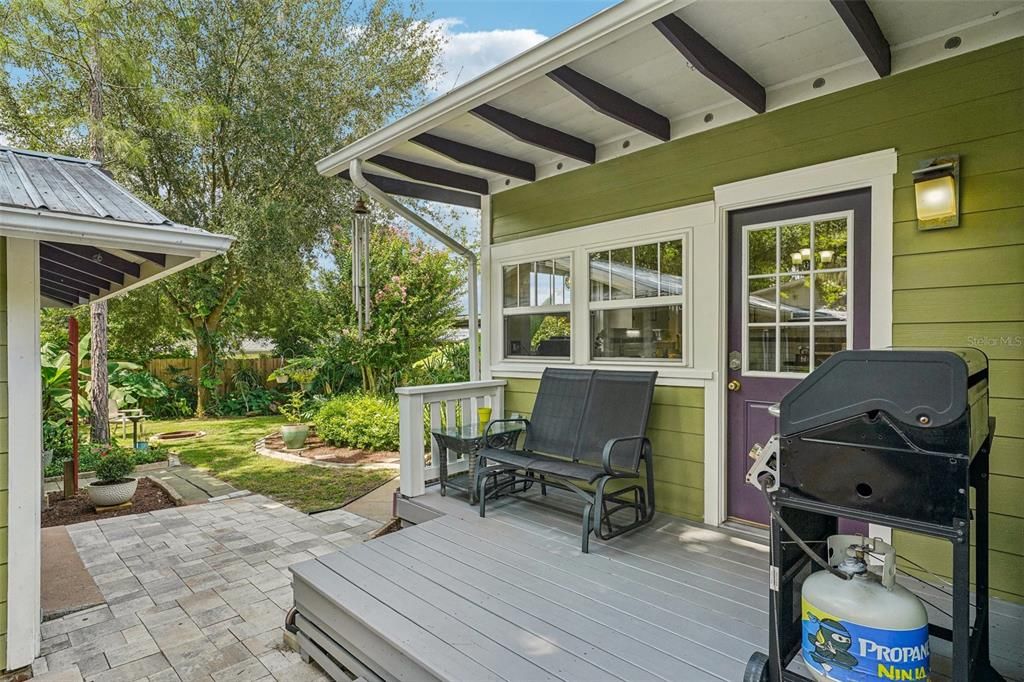 backyard decking access via kitchen