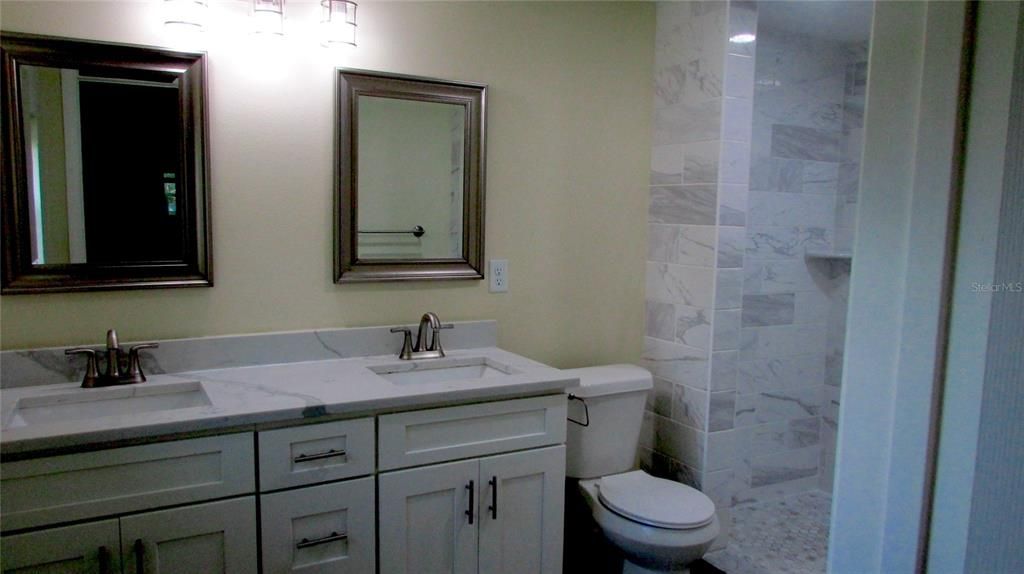 Master bathroom with double sink