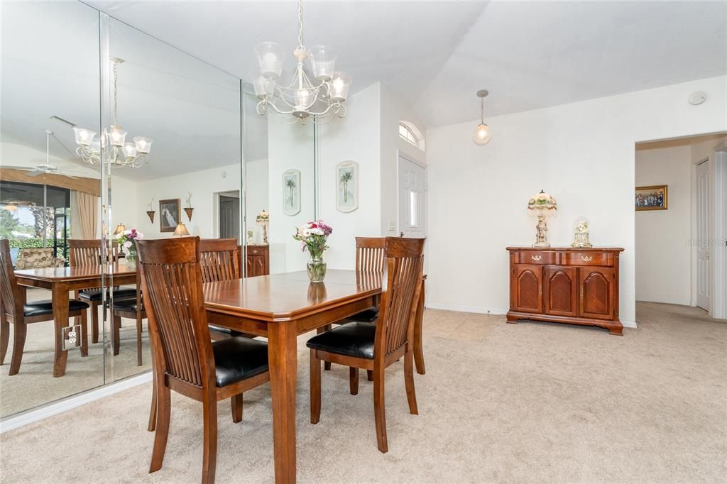 Mirrored dining room