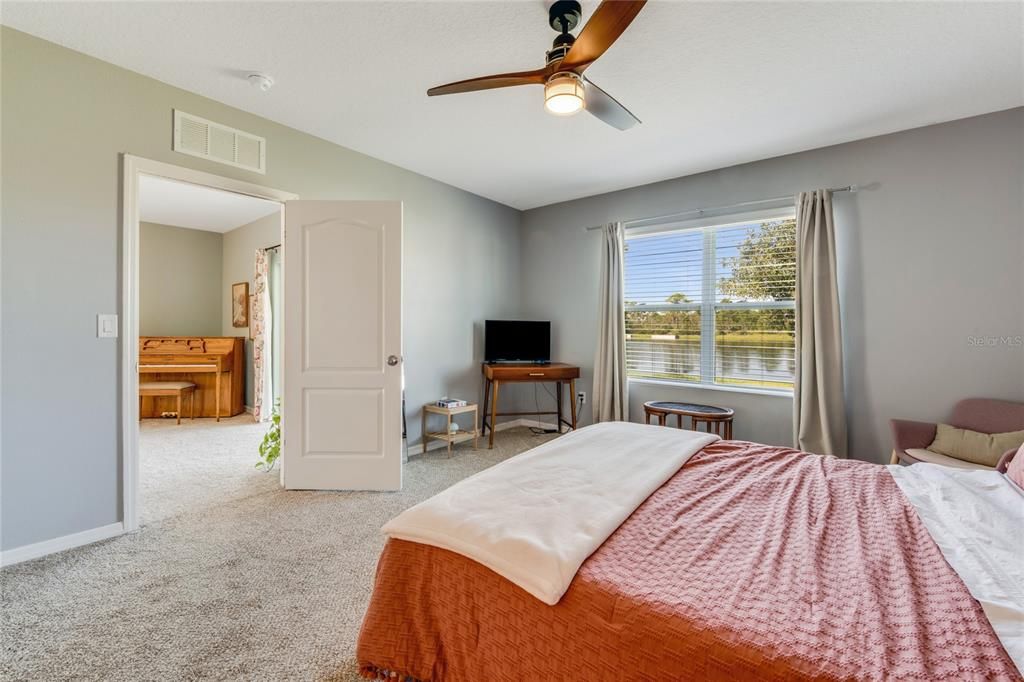 Primary bedroom with lake view