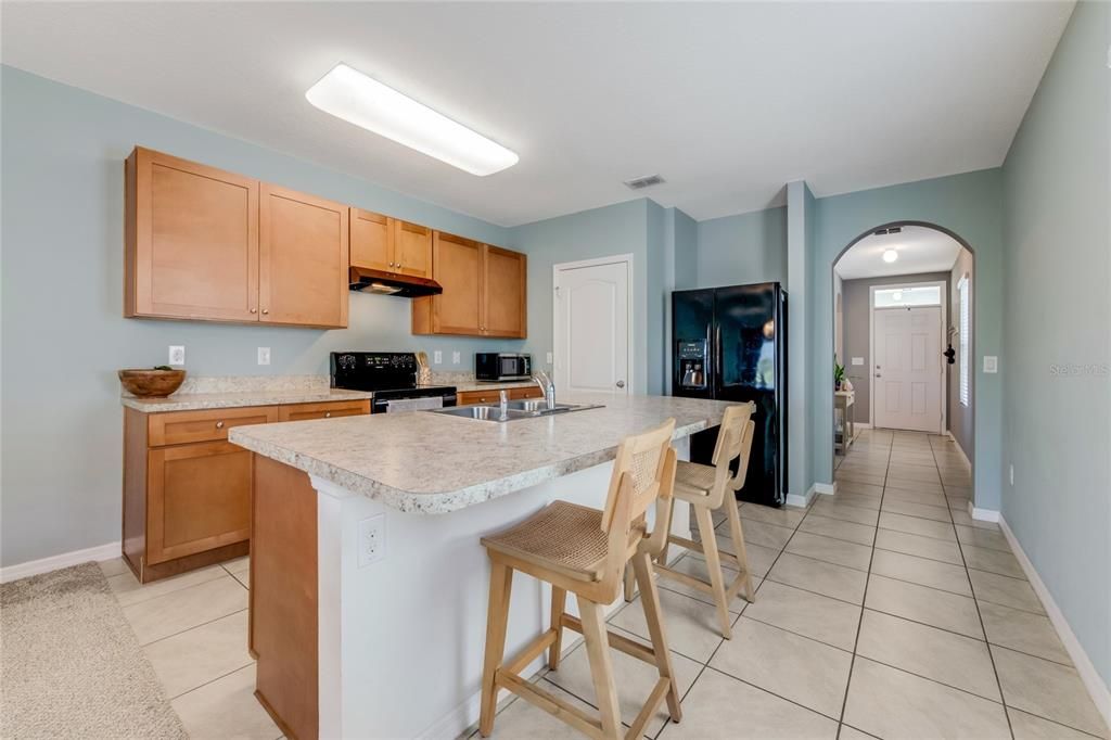 Kitchen and kitchen island