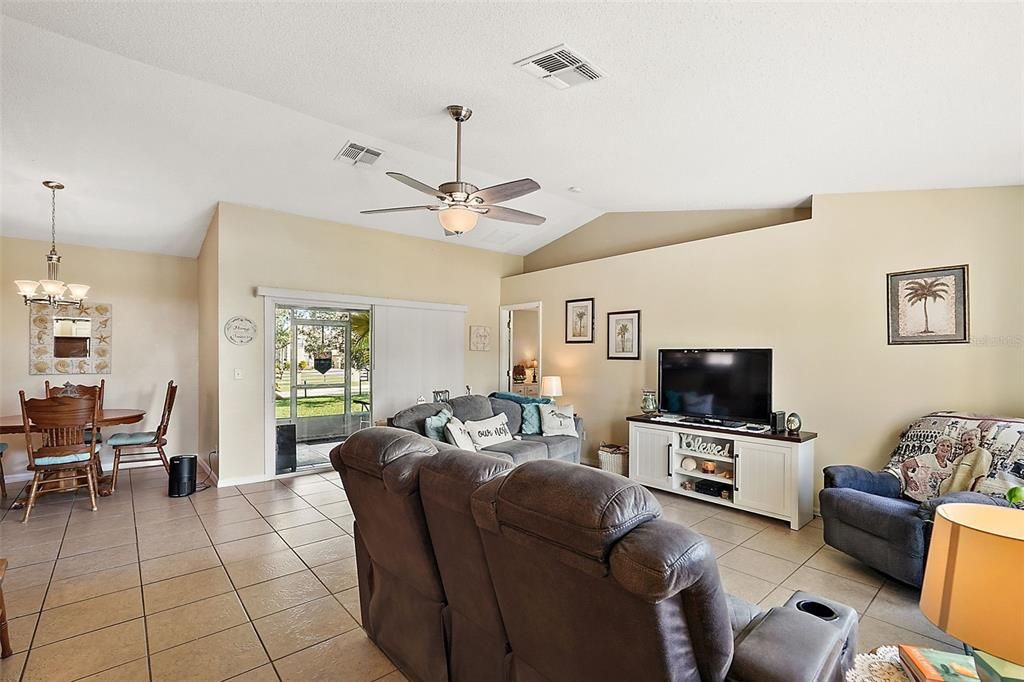 Living room is open to the dining room