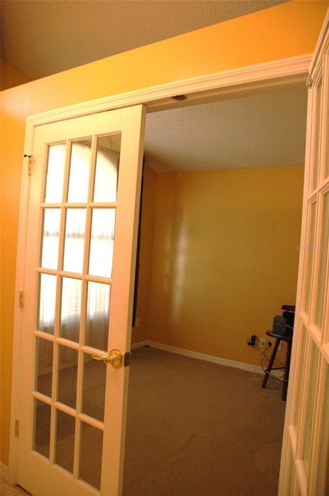 Office french doors in Foyer