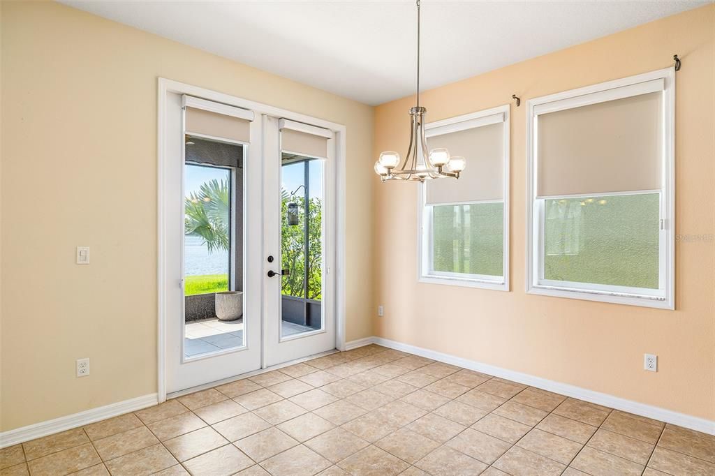 Breakfast Nook with French Doors out to Covered, Screen Porch!