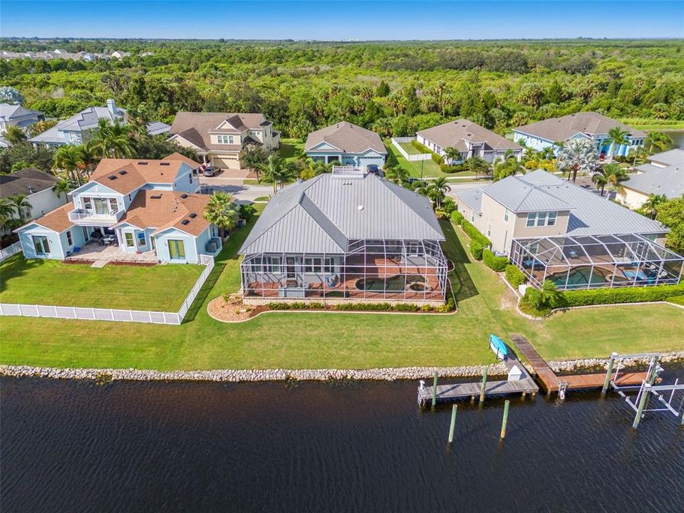 Ariel view of back yard