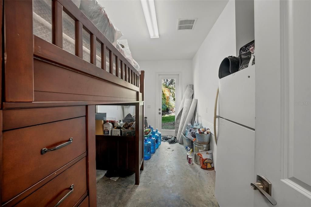 Storage room off garage