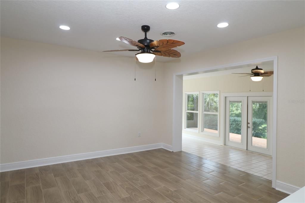 Open Area Adjoining Great Room and Sun Porch