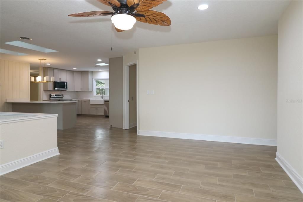 Open Area Adjoining Great Room and Sun Porch