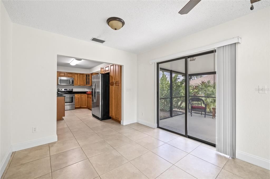 view from 2nd living space into the kitchen