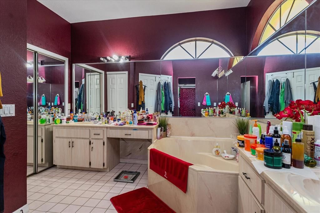 Garden Marble Tub with Double Vanity.