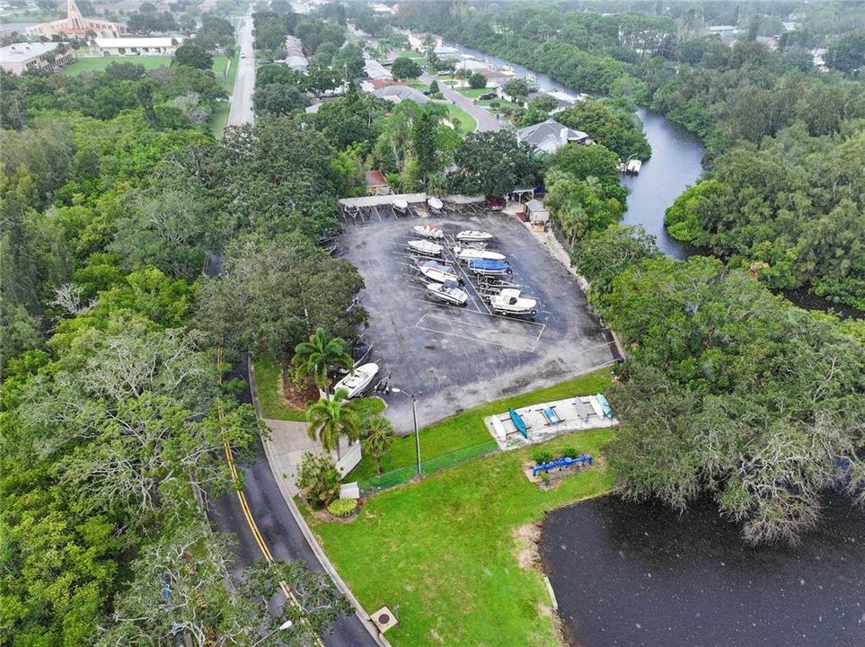 Boat storage & boat ramp to canal