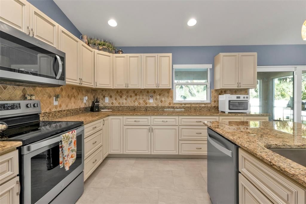 Kitchen features plenty of counter space.