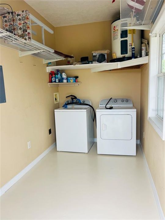 Washer/Dryer included.  Extra Storage