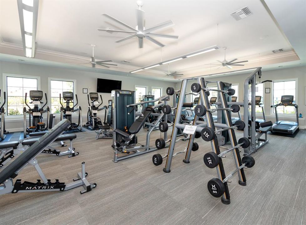 The weight room in the second clubhouse