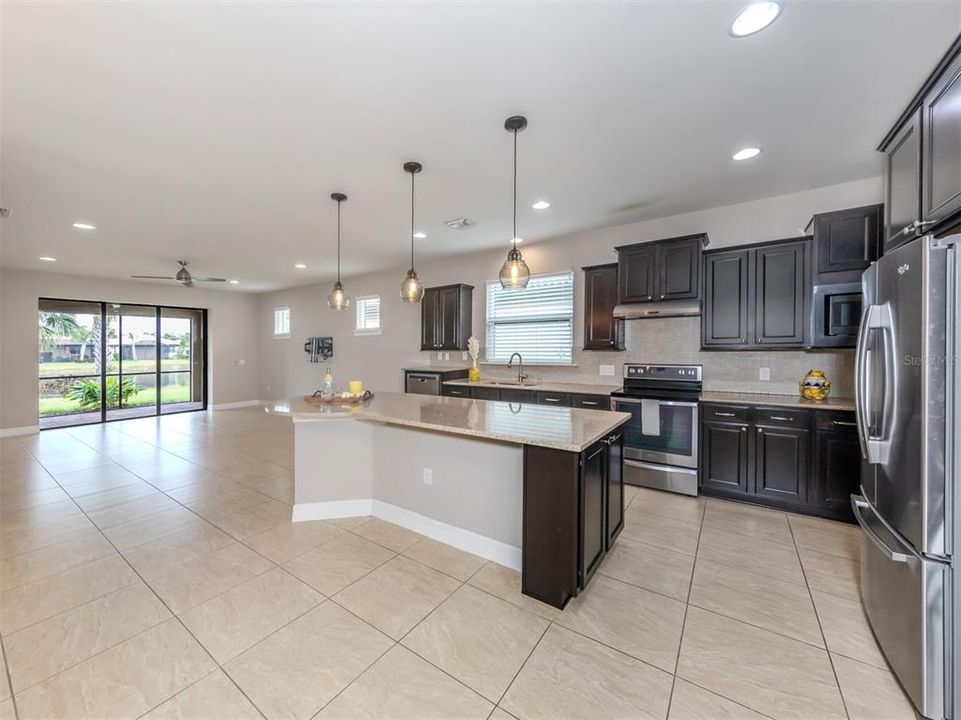 Large open kitchen to the great room and dining room