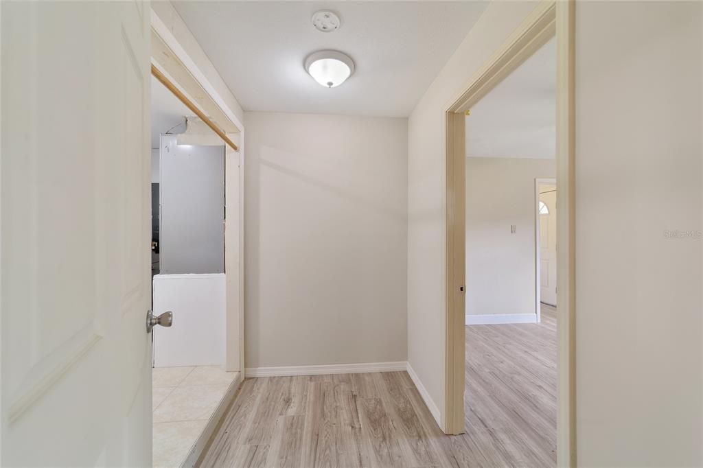 Hallway to Master Bedroom and Laundry