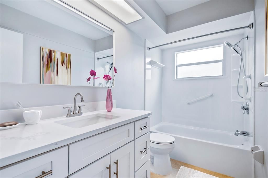 Virtually staged Hall bathroom