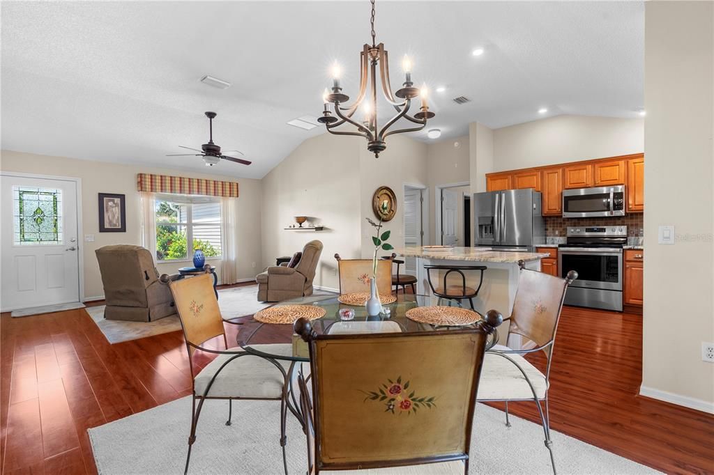 Kitchen, Dining Area and Living Room