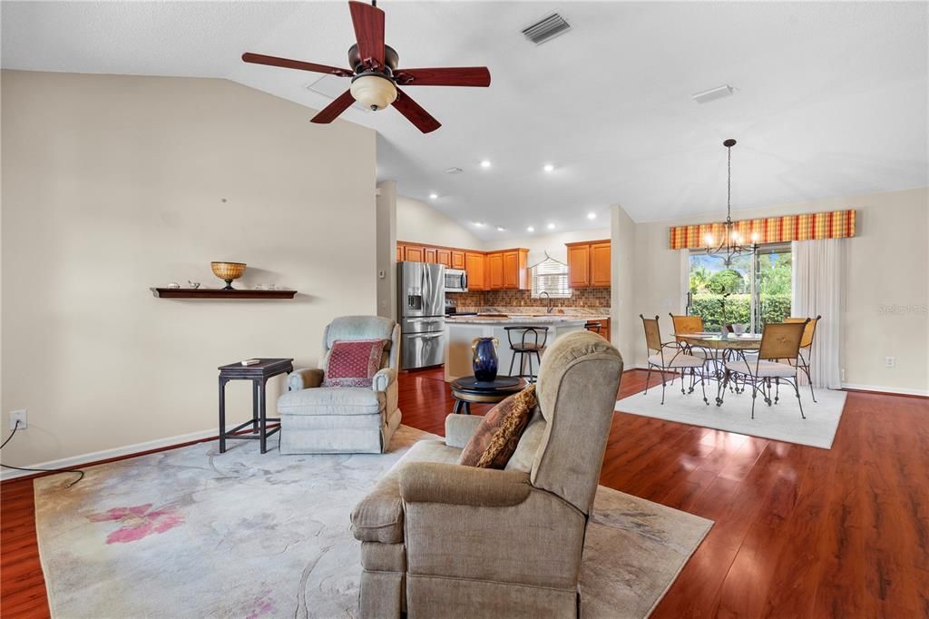 Open Floor Plan, Living Room, Dining Area and Kitchen