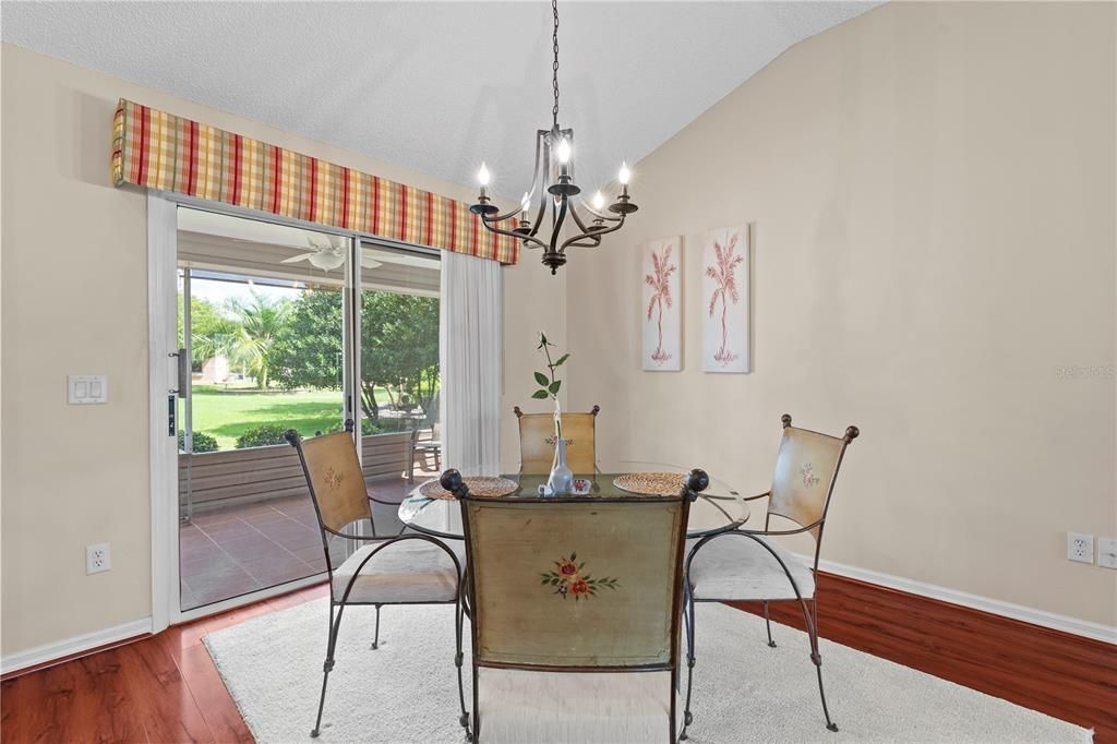 Dining area with sliding glass door into the Lanai