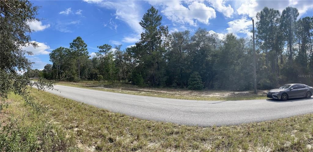 Panoramic front view of the lot