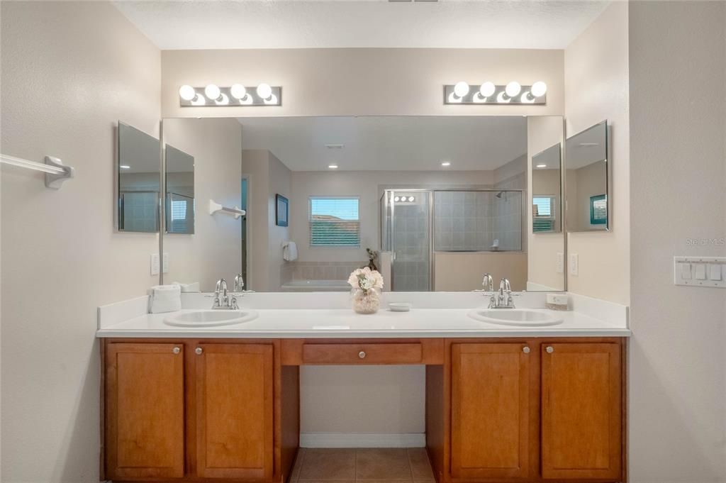 Master bathroom with double sinks