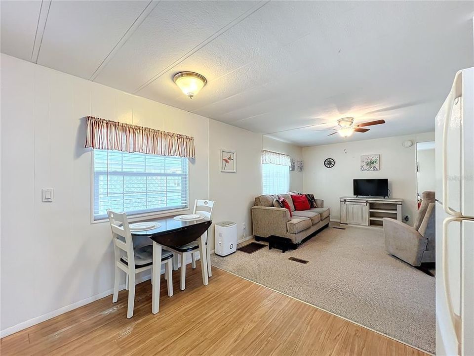 View from kitchen into the living room