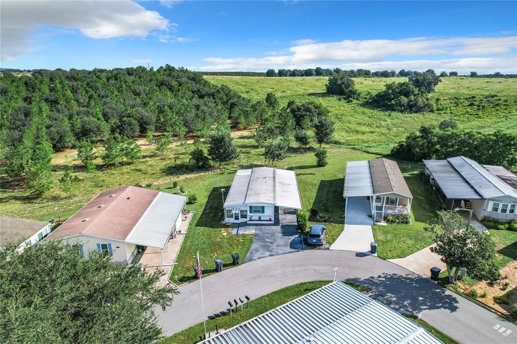 Aerial of the home and neighbors