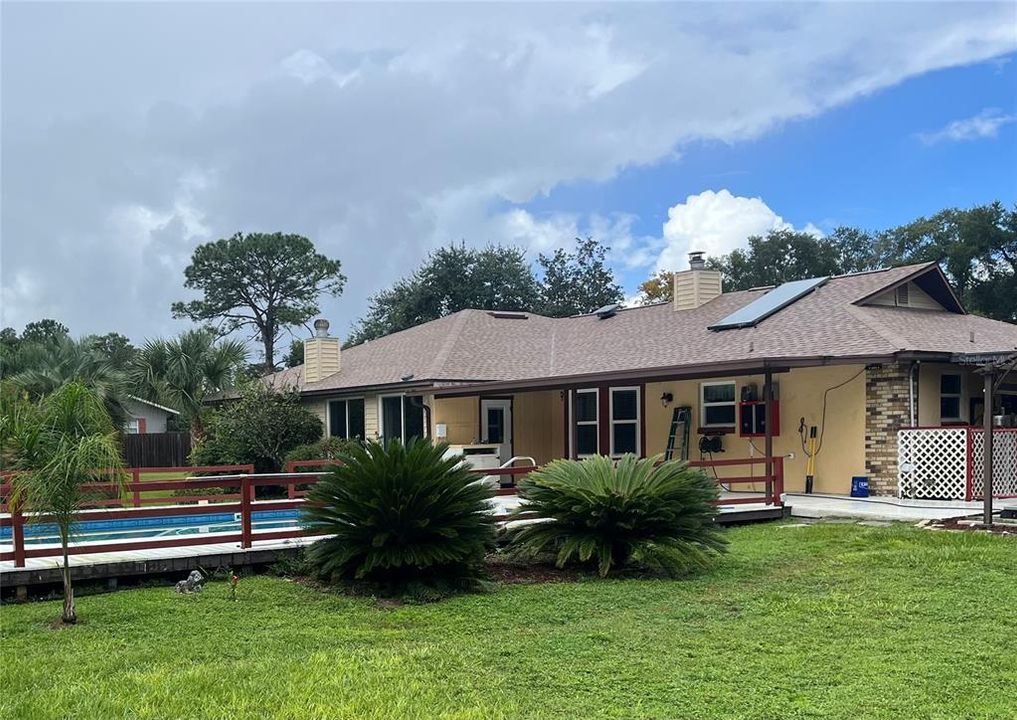 Rear home and pool view