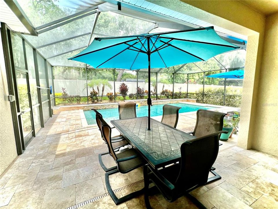 Screened lanai with saltwater pool