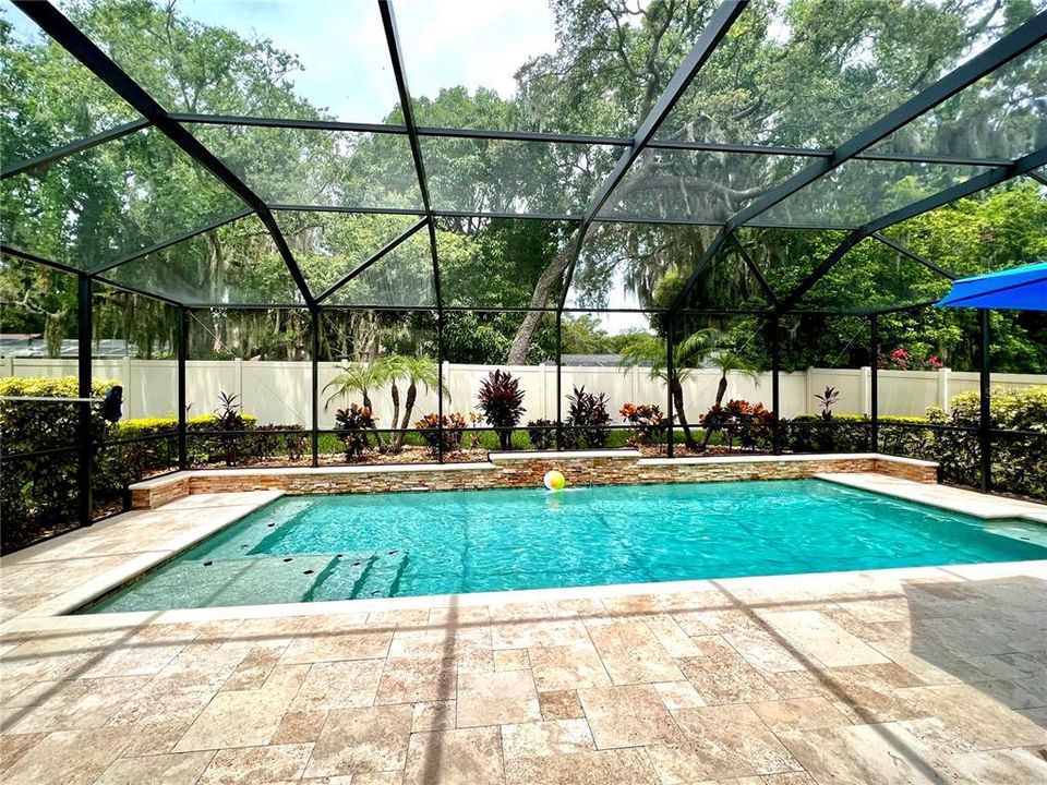 Gorgeous screened lanai with saltwater pool