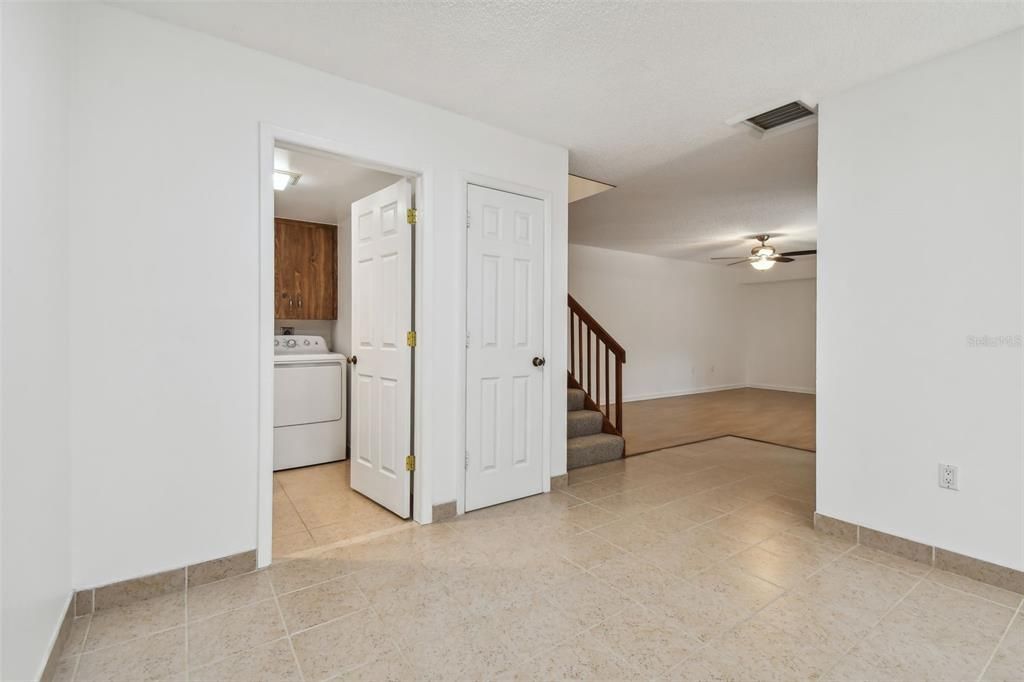 Looking from kitchen to living room