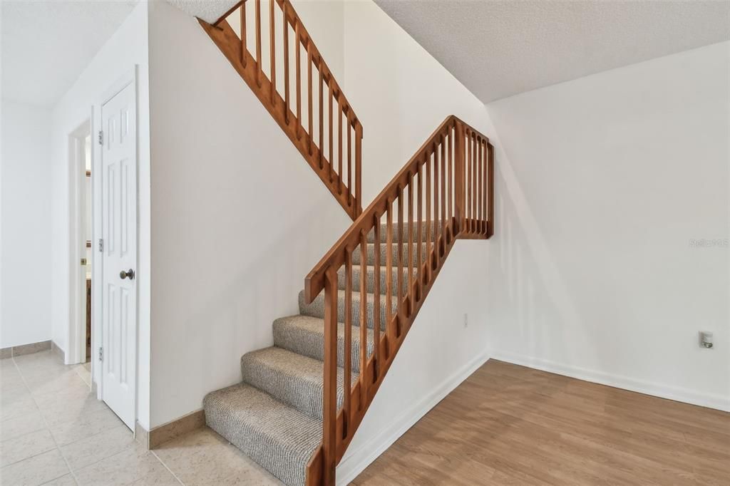 Stairs leading to bedrooms