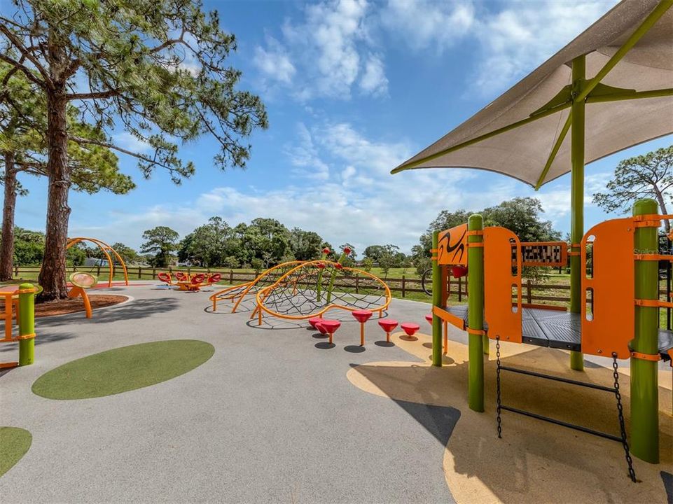 The kids will love this park offering lots of different types climbing equipment and beautifully maintained.