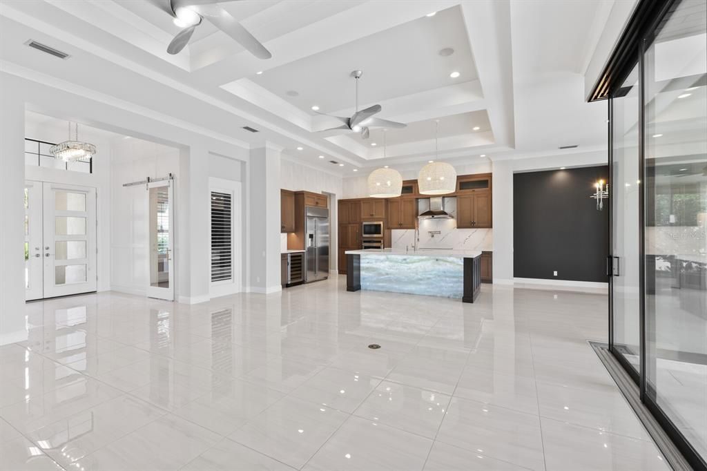 Living room open to kitchen