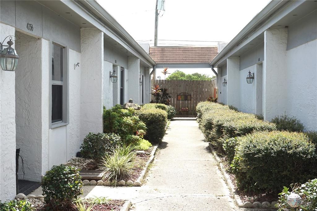 Entry way to villas